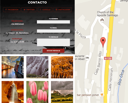 Web con galeria de fotos, mapa, ...